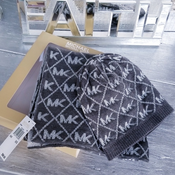 Michael Kors Accessories - Michael Kors Metallic Hat Scarf Winter Set Gift